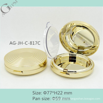 AG-JH-C-817C AGPM Packaging Custom Empty Cycloid Two-layer Shining Gold Pressed Powder Container For Cosmetics